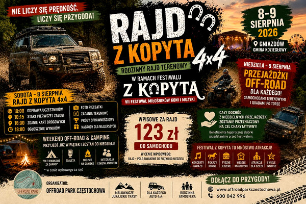 Rajd z Kopyta 4×4 | Weekend Off-Road & Camping | 8–9 sierpnia 2026