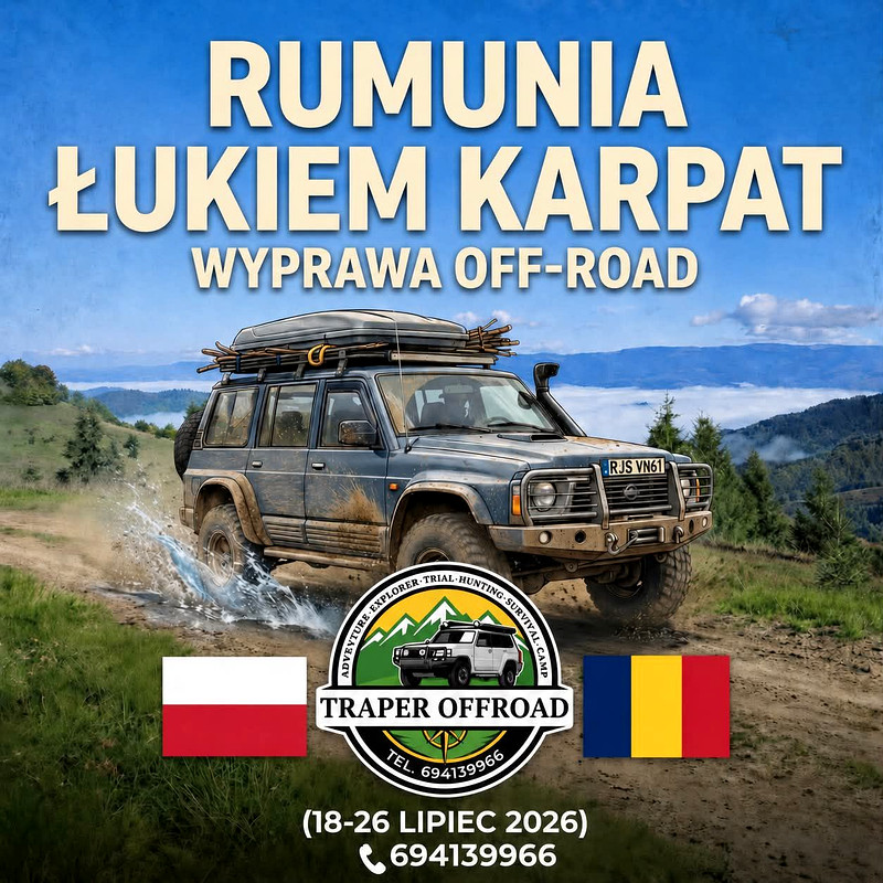 Rumunia Łukiem Karpat Wyprawa Off-Road (18-26 Lipiec 2026)Traperof